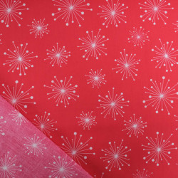 Tissu Noël Coton Rouge Feu D'Artifice - Maison Klem