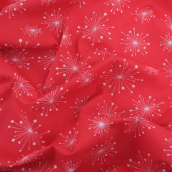 Tissu Noël Coton Rouge Feu D'Artifice - Maison Klem