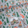 Tissu Noël Coton Chalet De Montagne - Maison Klem