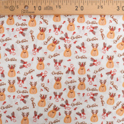 Tissu Noël Coton Rennes De Noël - Maison Klem