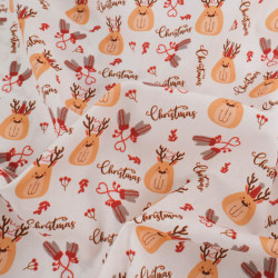 Tissu Noël Coton Rennes De Noël - Maison Klem