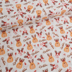 Tissu Noël Coton Rennes De Noël - Maison Klem