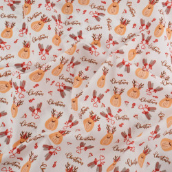 Tissu Noël Coton Rennes De Noël - Maison Klem