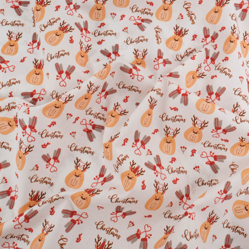 Tissu Noël Coton Rennes De Noël - Maison Klem