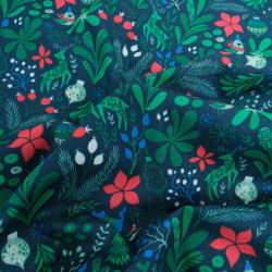 Tissu Noël Coton Motif Noël Enchanté - Maison Klem