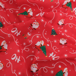 Tissu Noël Coton Oh Oh Oh - Maison Klem