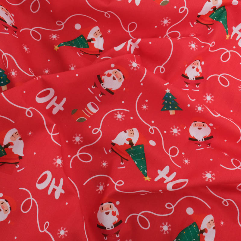 Tissu Noël Coton Oh Oh Oh - Maison Klem