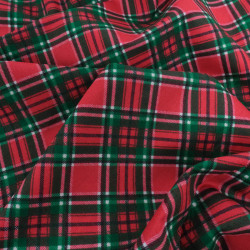 Tissu Noël Coton Ecossais Rouge - Maison Klem