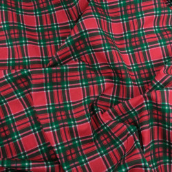 Tissu Noël Coton Ecossais Rouge - Maison Klem