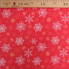 Tissu Noël Coton Rouge Flocon Blanc - Maison Klem
