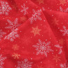 Tissu Noël Coton Rouge Flocon Blanc - Maison Klem