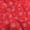 Tissu Noël Coton Rouge Flocon Blanc - Maison Klem