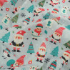 Tissu Noël Coton Bonnets De Noël Fond Bleu Gris - Maison Klem