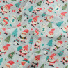 Tissu Noël Coton Bonnets De Noël Fond Bleu Gris - Maison Klem