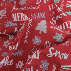 Tissu Noël Coton Merry Christmas - Maison Klem