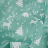 Tissu Noël Coton Renne Féerique Bleu Vert - Maison Klem