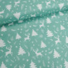 Tissu Noël Coton Renne Féerique Bleu Vert - Maison Klem
