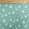 Tissu Noël Coton Renne Féerique Bleu Vert - Maison Klem
