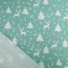 Tissu Noël Coton Renne Féerique Bleu Vert - Maison Klem
