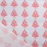 Tissu Noël Coton Blanc Petit Sapin Rouge - Maison Klem
