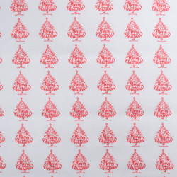 Tissu Noël Coton Blanc Petit Sapin Rouge - Maison Klem