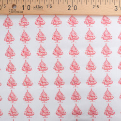 Tissu Noël Coton Blanc Petit Sapin Rouge - Maison Klem