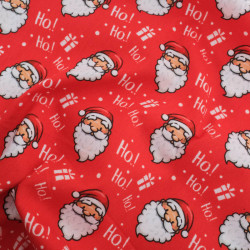 Tissu Noël Coton Rouge Père Noël - Maison Klem