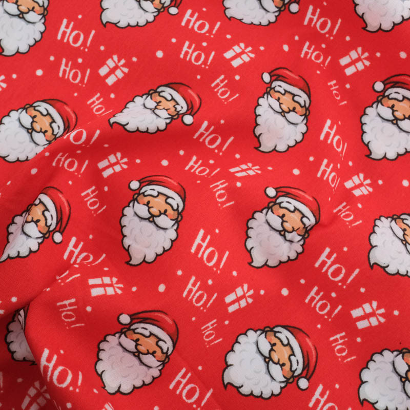 Tissu Noël Coton Rouge Père Noël - Maison Klem