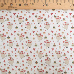 Tissu Noël Coton Ours Patin A Glace - Maison Klem