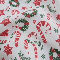 Tissu Noël Coton Sucre d'Orge - Maison Klem