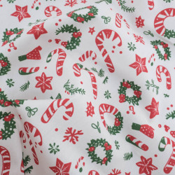 Tissu Noël Coton Sucre d'Orge - Maison Klem