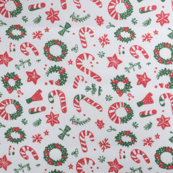 Tissu Noël Coton Sucre d'Orge - Maison Klem
