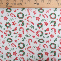 Tissu Noël Coton Sucre d'Orge - Maison Klem