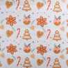 Tissu Noël Blanc Biscuits à la Canelle - Maison Klem