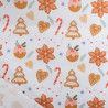 Tissu Noël Blanc Biscuits à la Canelle - Maison Klem
