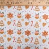 Tissu Noël Blanc Biscuits à la Canelle - Maison Klem
