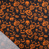 Tissu Coton Halloween Motif Citrouilles Fond Noir - Maison Klem