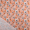 Tissu Coton Halloween Rose Têtes de Mort et citrouilles - Maison Klem