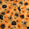 Tissu Coton Halloween Motif Citrouilles et Araignées - Maison Klem