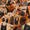 Tissu Coton Halloween Manoir Hanté - Maison Klem