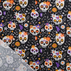 Tissu Coton Halloween El Dia De Los Muertos - Maison Klem