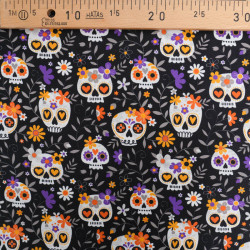 Tissu Coton Halloween El Dia De Los Muertos - Maison Klem