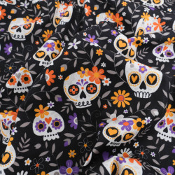 Tissu Coton Halloween El Dia De Los Muertos - Maison Klem