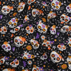 Tissu Coton Halloween El Dia De Los Muertos - Maison Klem