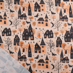 Tissu Coton Halloween Maison Hantée - Maison Klem