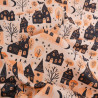 Tissu Coton Halloween Maison Hantée - Maison Klem