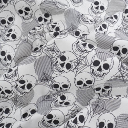 Tissu Coton Halloween Tête de Mort - Maison Klem