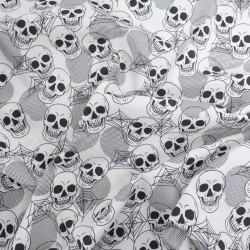 Tissu Coton Halloween Tête de Mort - Maison Klem