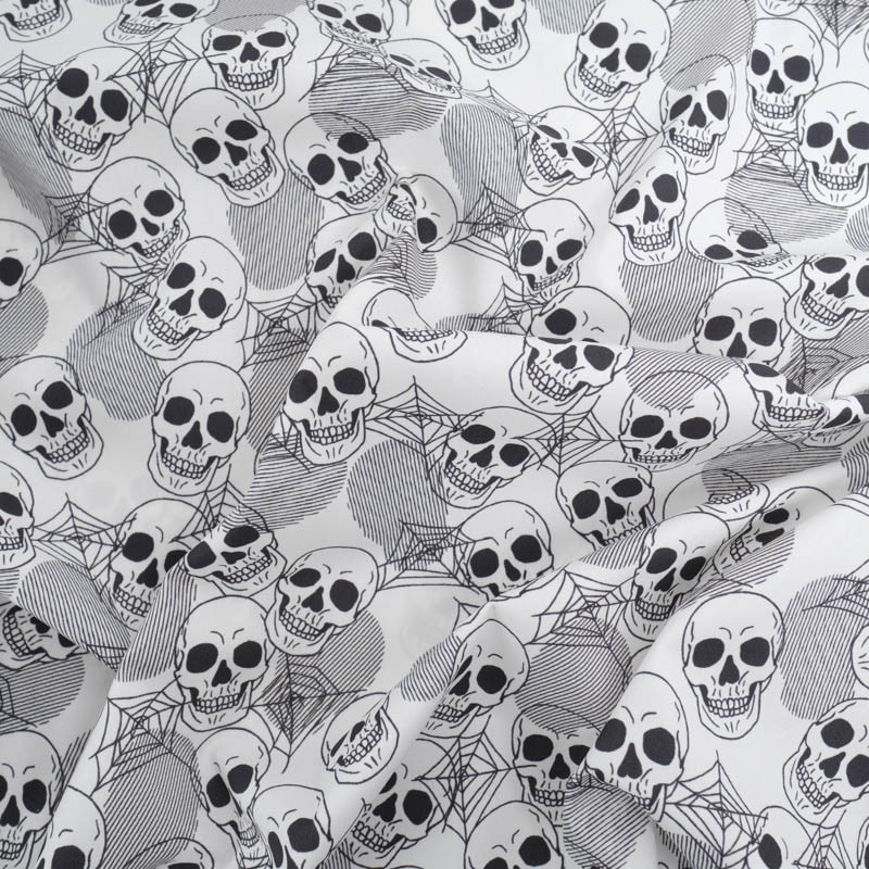 Tissu Coton Halloween Tête de Mort - Maison Klem