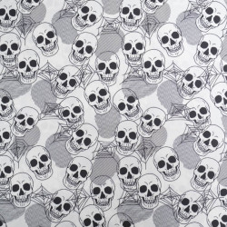 Tissu Coton Halloween Tête de Mort - Maison Klem